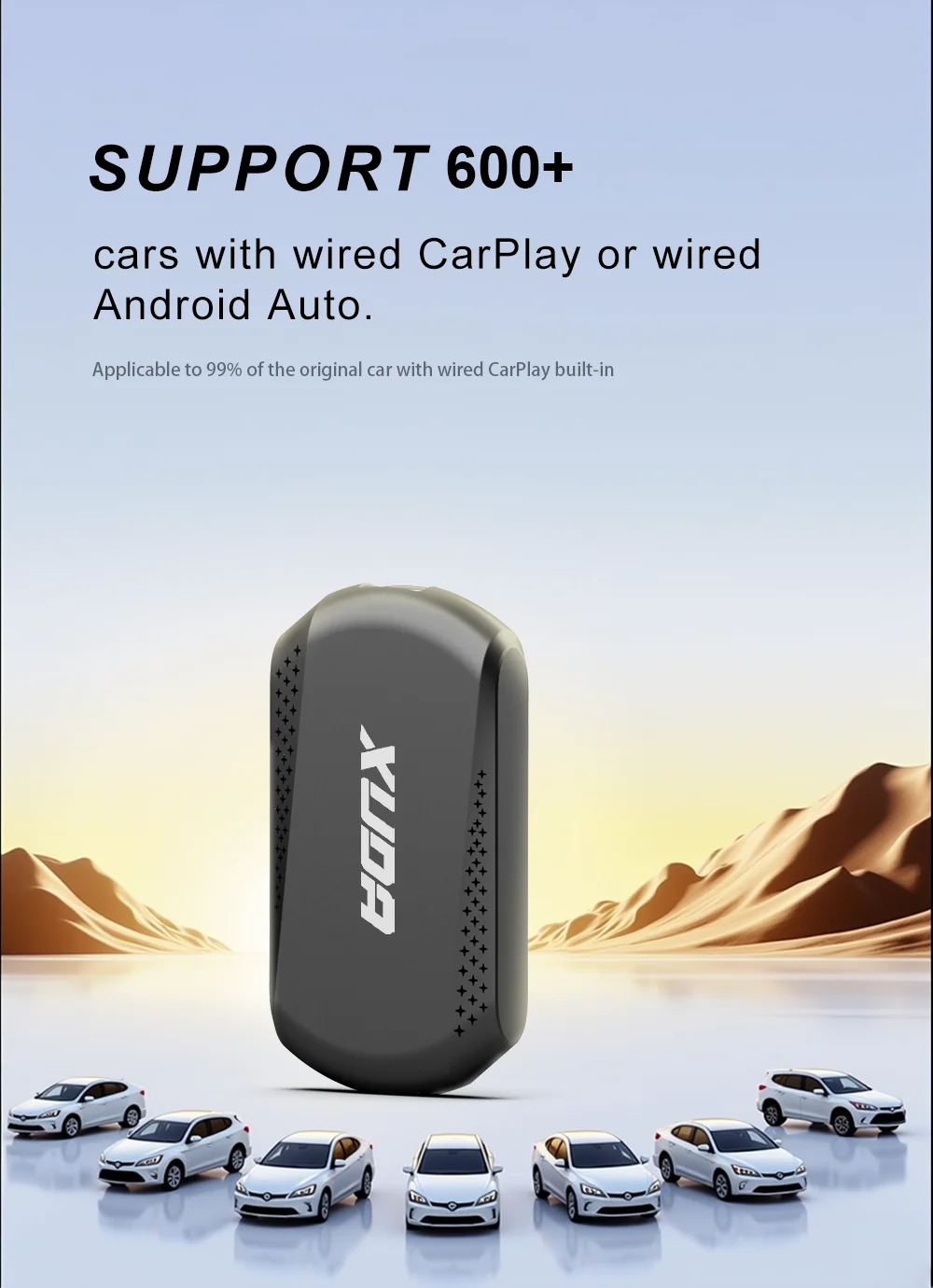 XUDA Android14 Wireless CarPlay/Android Auto 3in1 NEW CarPlay Ai Box 4Cores 4GB RAM+64GB ROM Plug and Play Stable Transmission