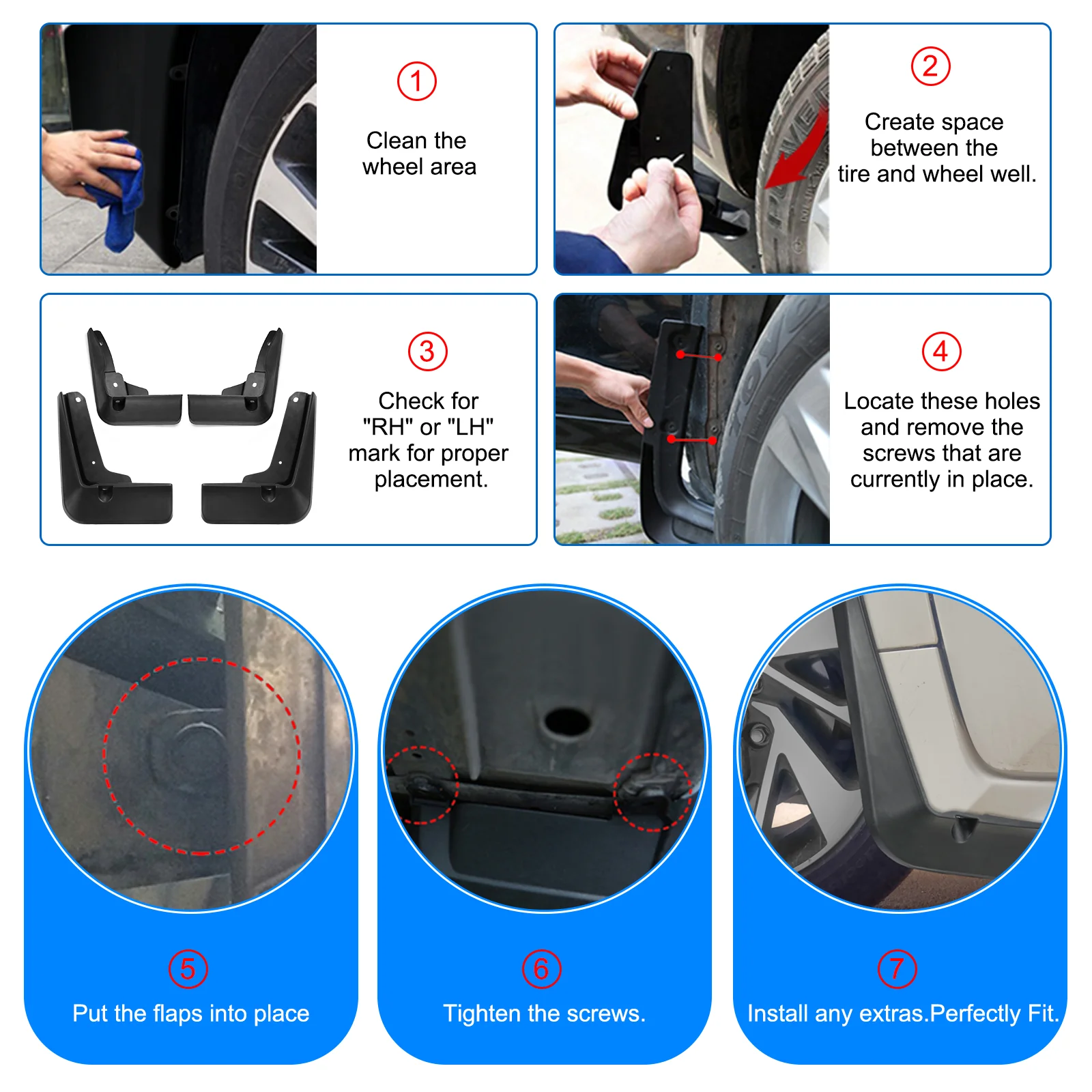 Mud Flaps Splash Guards 4PCS Front & Rear Side Mud Guards Compatible with Toyota Camry SE XSE 2018-2022