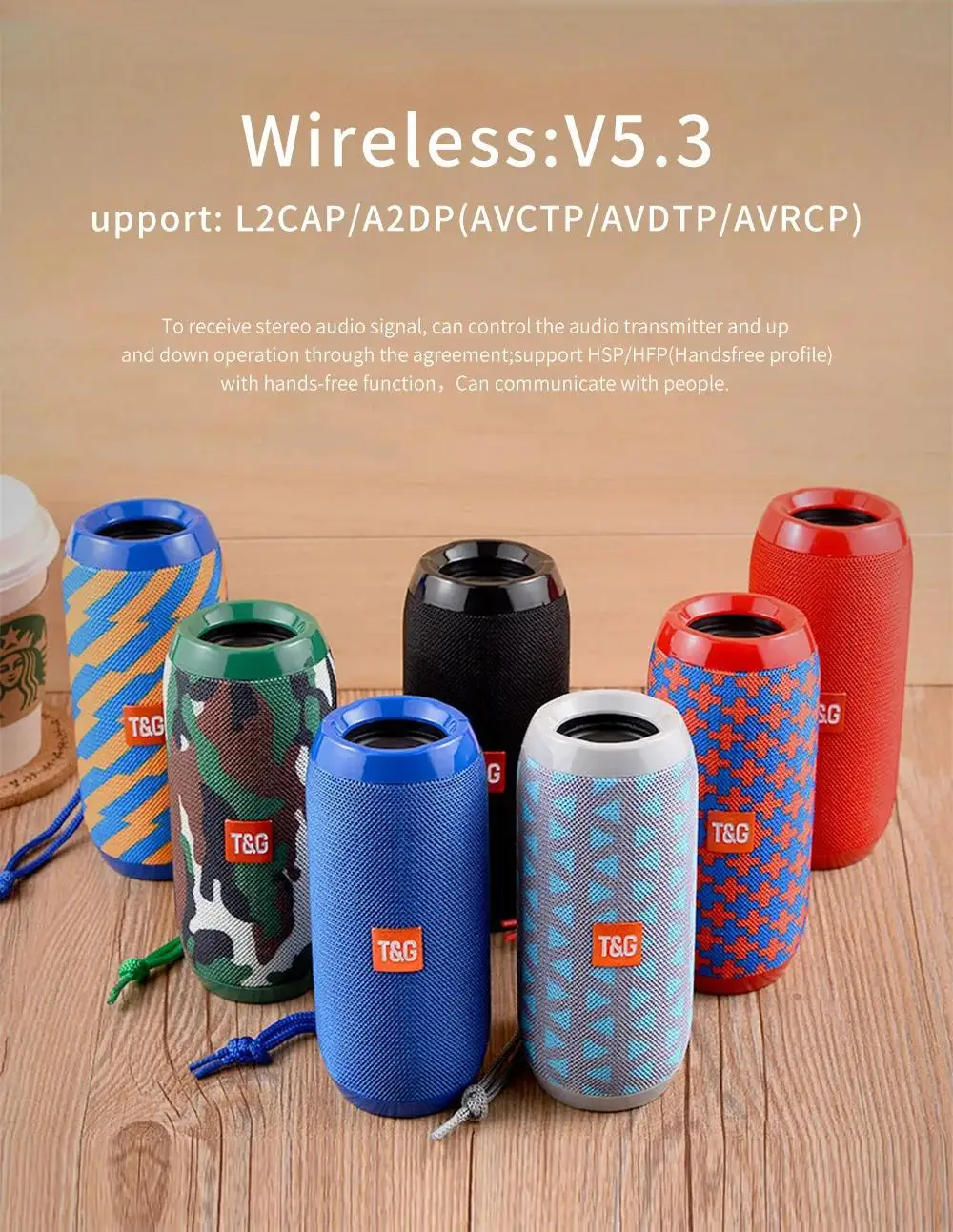 Portable Bluetooth Speaker TG117, with Subwoofer, Supports Memory Card, USB Music Player, Suitable for Outdoor, Home, and Gift