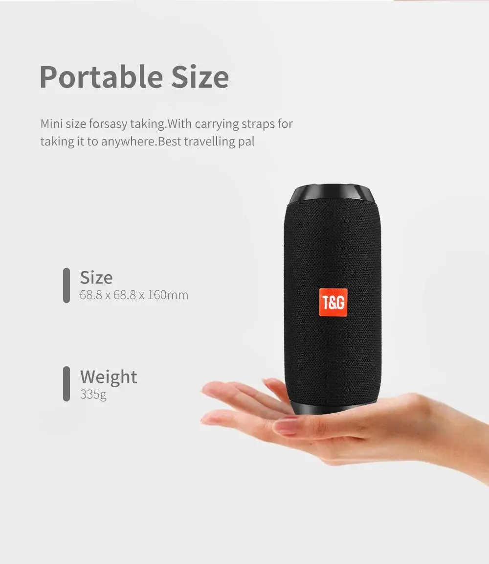 Portable Bluetooth Speaker TG117, with Subwoofer, Supports Memory Card, USB Music Player, Suitable for Outdoor, Home, and Gift