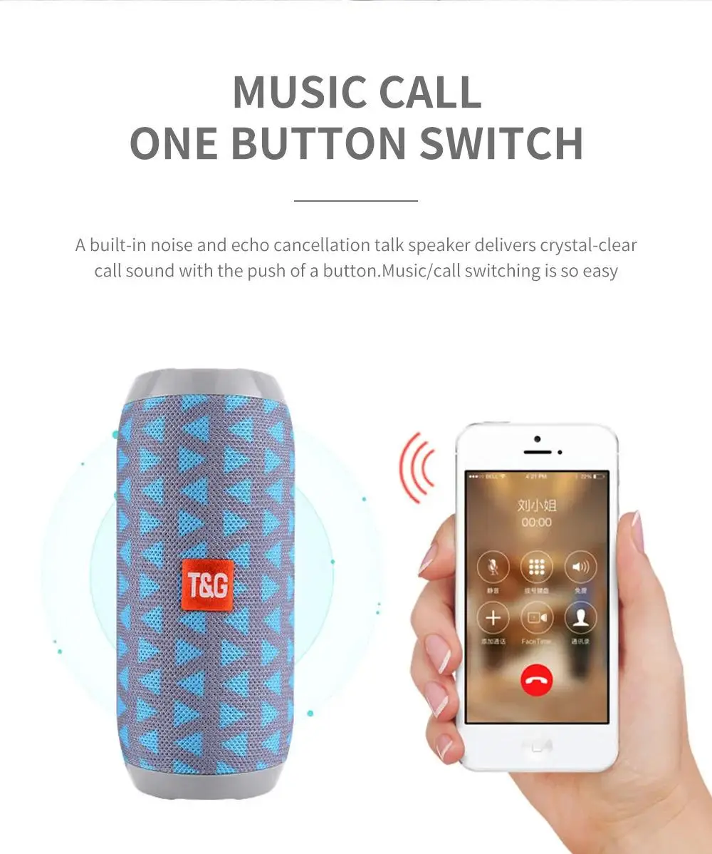 Portable Bluetooth Speaker TG117, with Subwoofer, Supports Memory Card, USB Music Player, Suitable for Outdoor, Home, and Gift