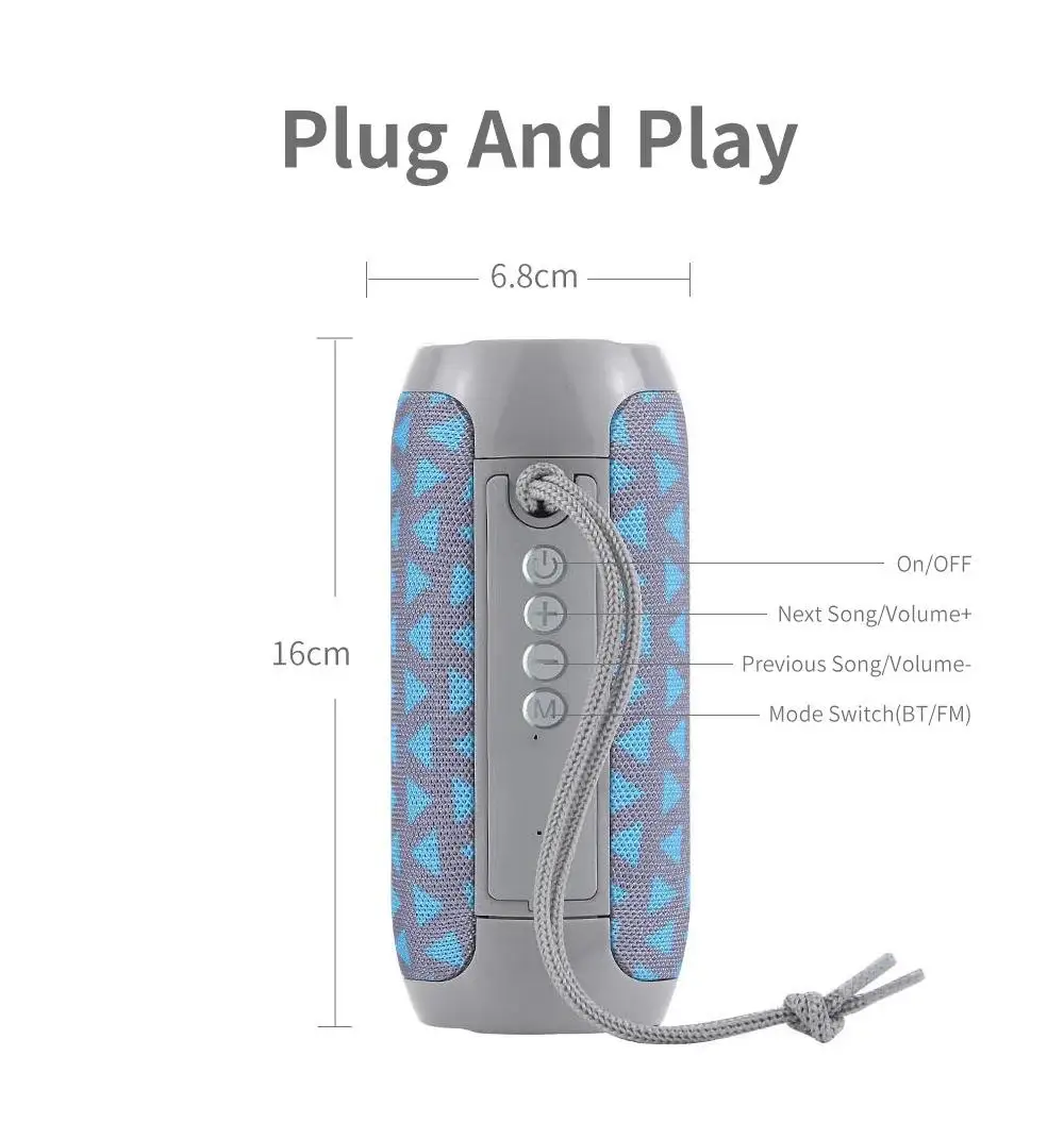 Portable Bluetooth Speaker TG117, with Subwoofer, Supports Memory Card, USB Music Player, Suitable for Outdoor, Home, and Gift