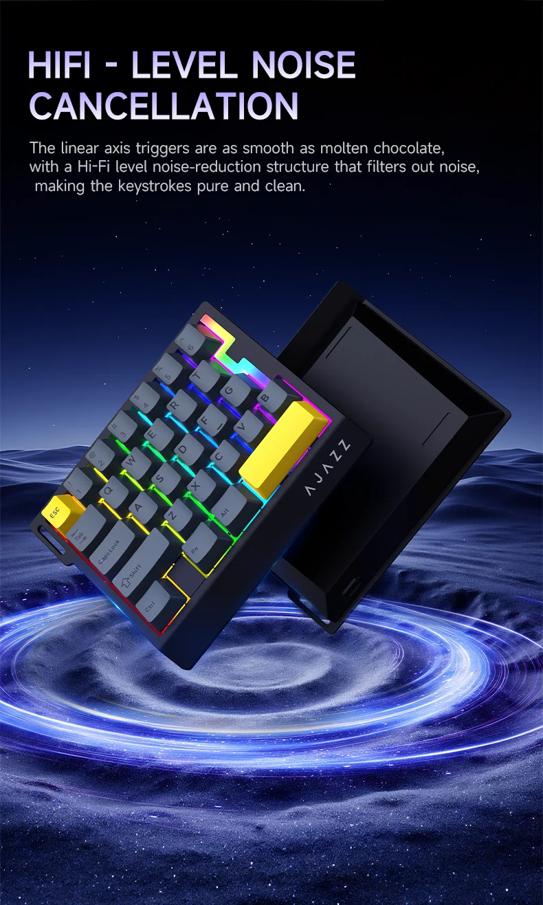 AJAZZ AK029 Wired Gaming Magnetic Switch Magnetic Rice Switch HIFI Edition, RGB Backlight, DIY Support