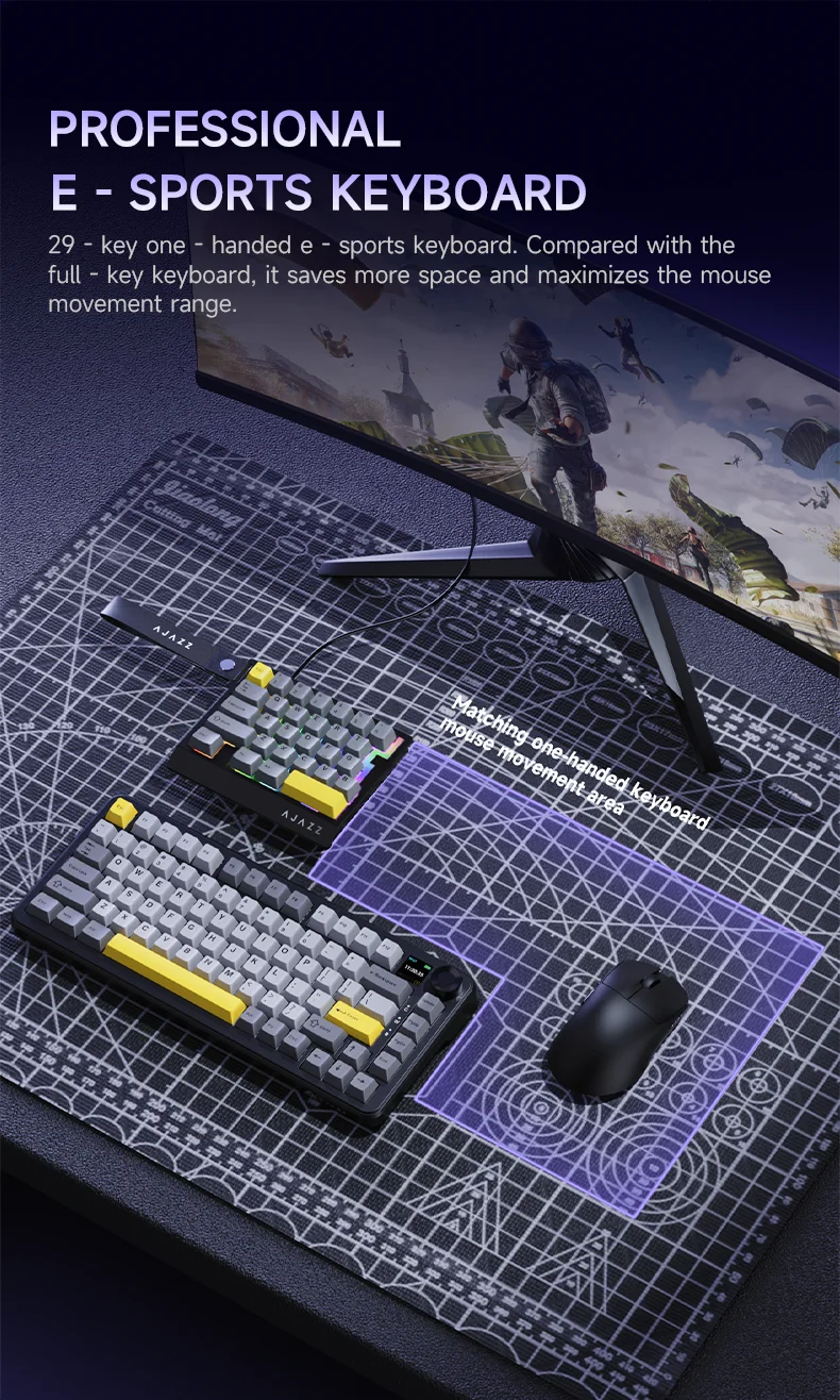 AJAZZ AK029 Wired Gaming Magnetic Switch Magnetic Rice Switch HIFI Edition, RGB Backlight, DIY Support