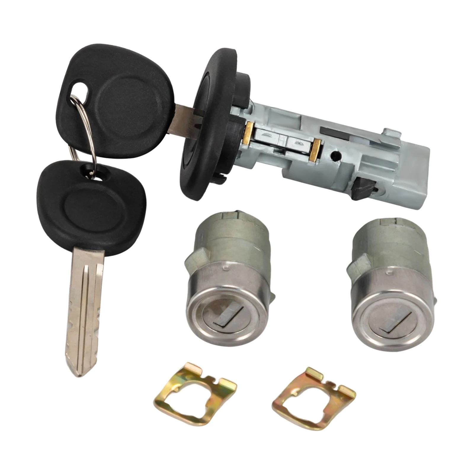 Ignition Key Switch Cylinder & 2 Door Lock Set Switch Cylinder and Door Lock Cylinders for Cadillac/Chevrolet/Pickup Truck