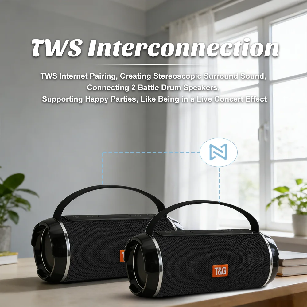 TG116C Wireless Portable Powerful Speaker Box 3D Stereo Speakers Subwoofer Music Center BoomBox Support FM