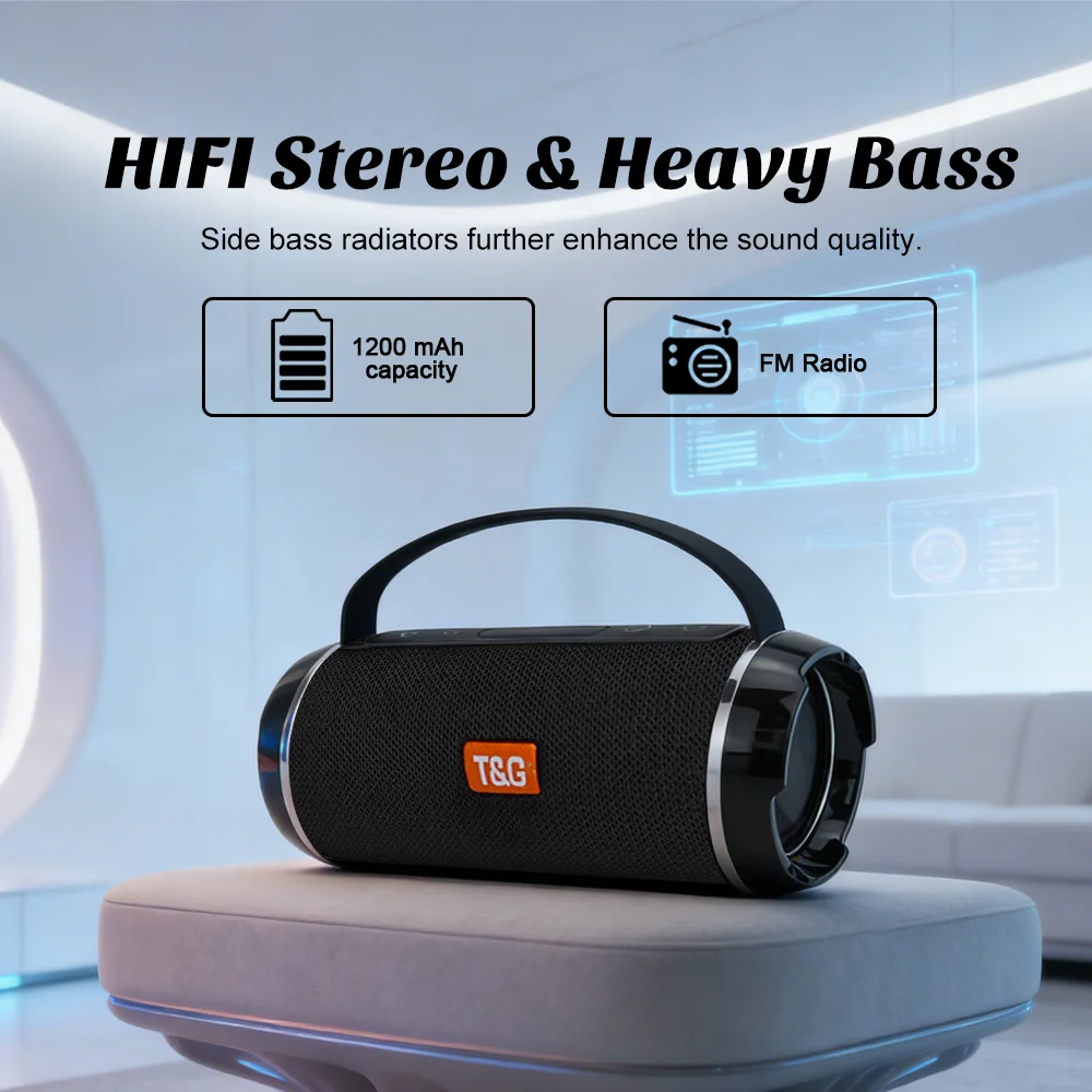 TG116C Wireless Portable Powerful Speaker Box 3D Stereo Speakers Subwoofer Music Center BoomBox Support FM