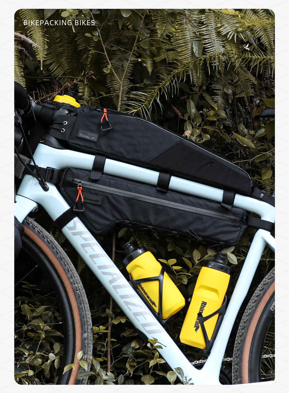 Rhinowalk BIke Extra Long  Top Tube Bag Large Water-Resistant Bikepacking For MTB&Road Bike With 18 Inch Or Larger Frame Length