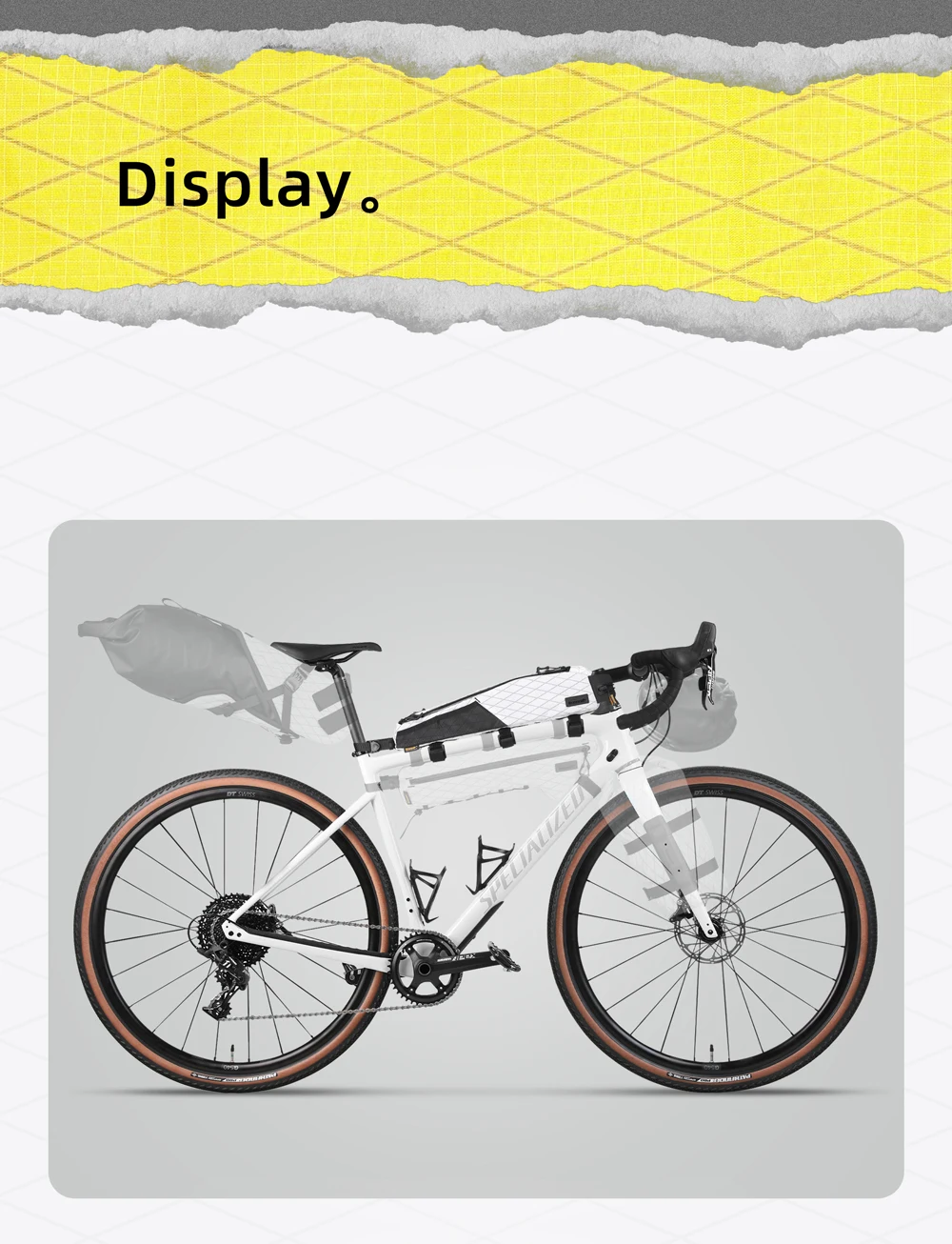 Rhinowalk BIke Extra Long  Top Tube Bag Large Water-Resistant Bikepacking For MTB&Road Bike With 18 Inch Or Larger Frame Length