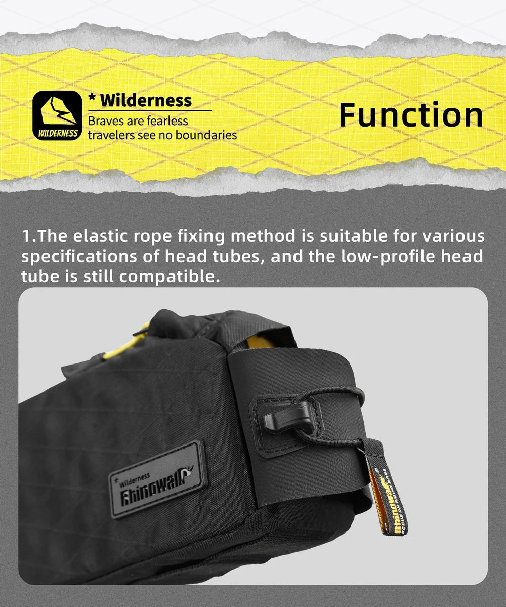 Rhinowalk BIke Extra Long  Top Tube Bag Large Water-Resistant Bikepacking For MTB&Road Bike With 18 Inch Or Larger Frame Length