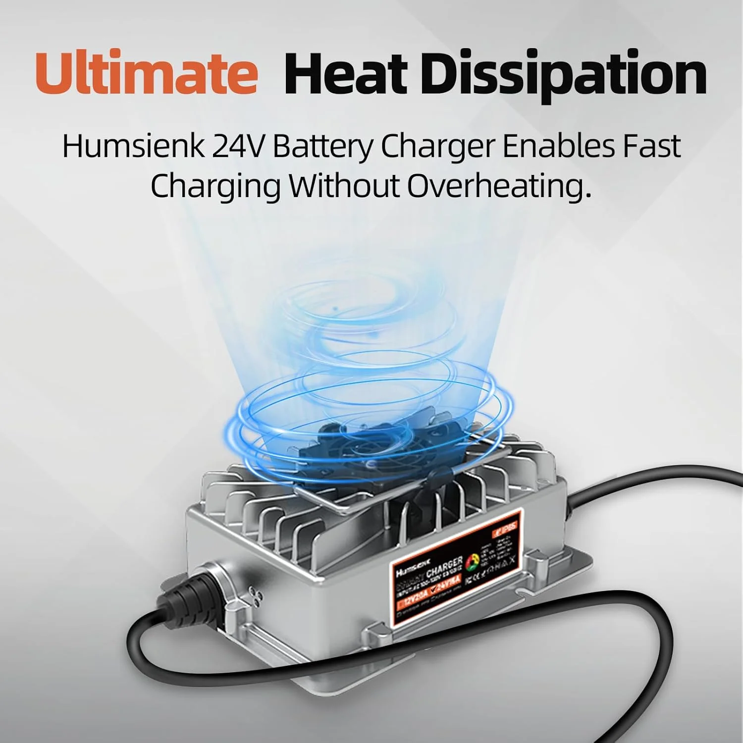 Humsienk 12V 20A 60A/ 24V 15A/ 48V 15A LiFePO4 Battery Charger Multiple Protection Functions For Golf Cart Boat RV Off-Grid