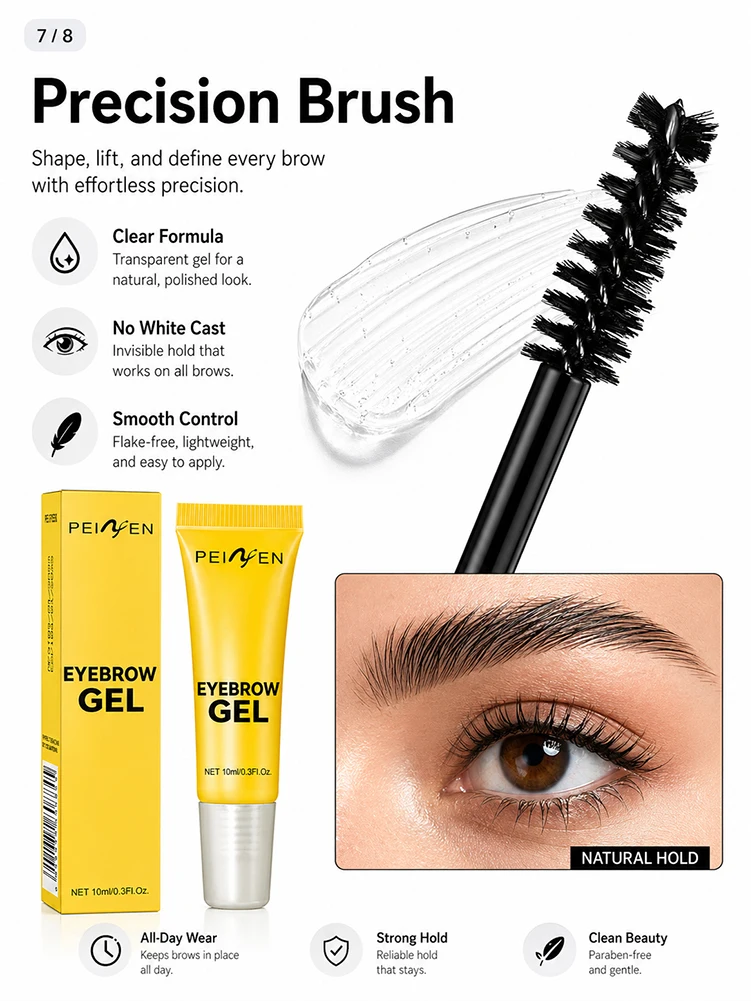 Clear Eyebrow Gel 3PCS Set, Strong Hold Waterproof Brow Shaping Gel, Natural Fuller Brows Makeup, Flake-Free Brow Lamination