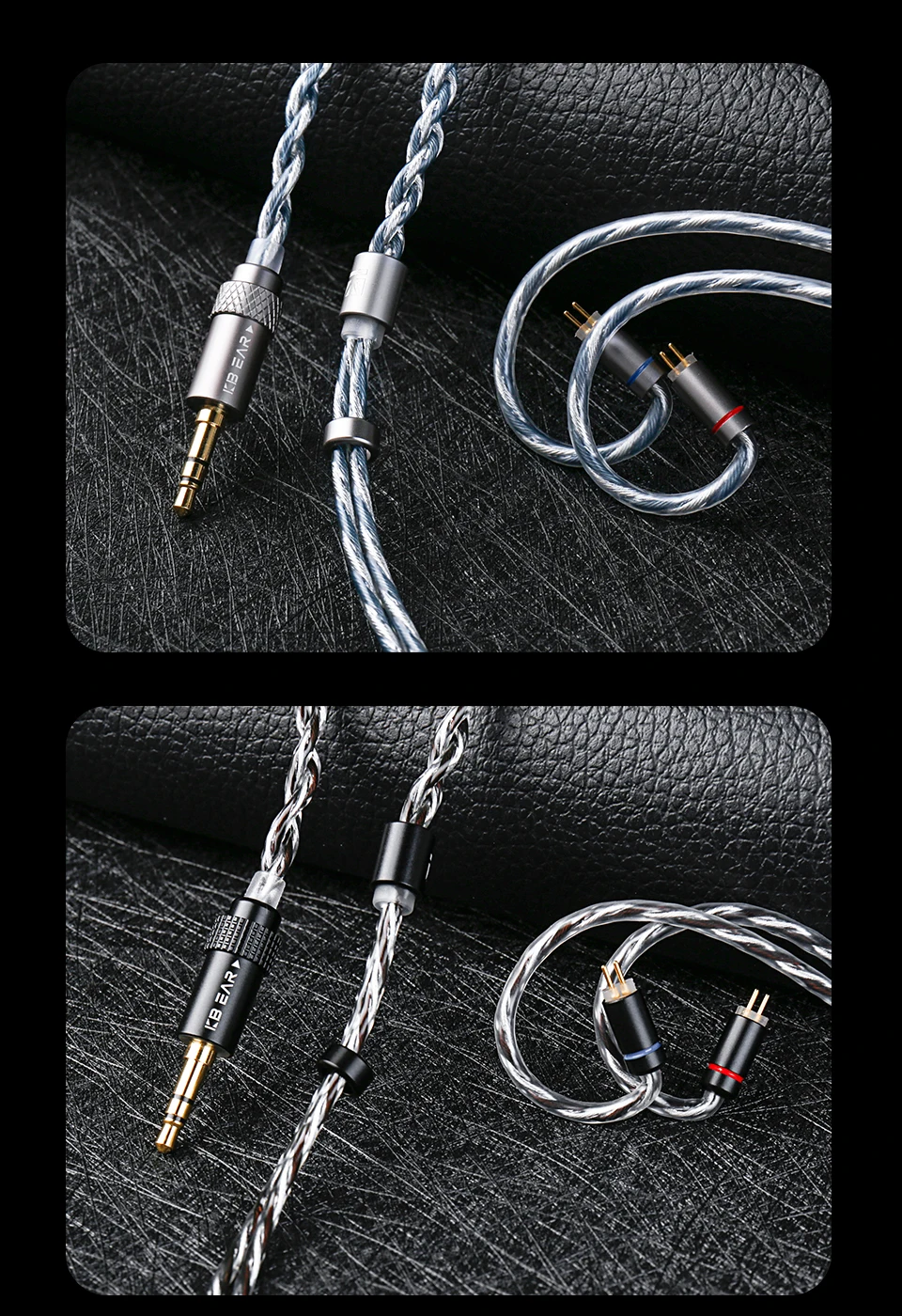 KBEAR P34 HiFi Earphone Upgrade Cable 5N OFC Silver-plated Headphone Cable With Interchangeable Plug Design For Wired Headset