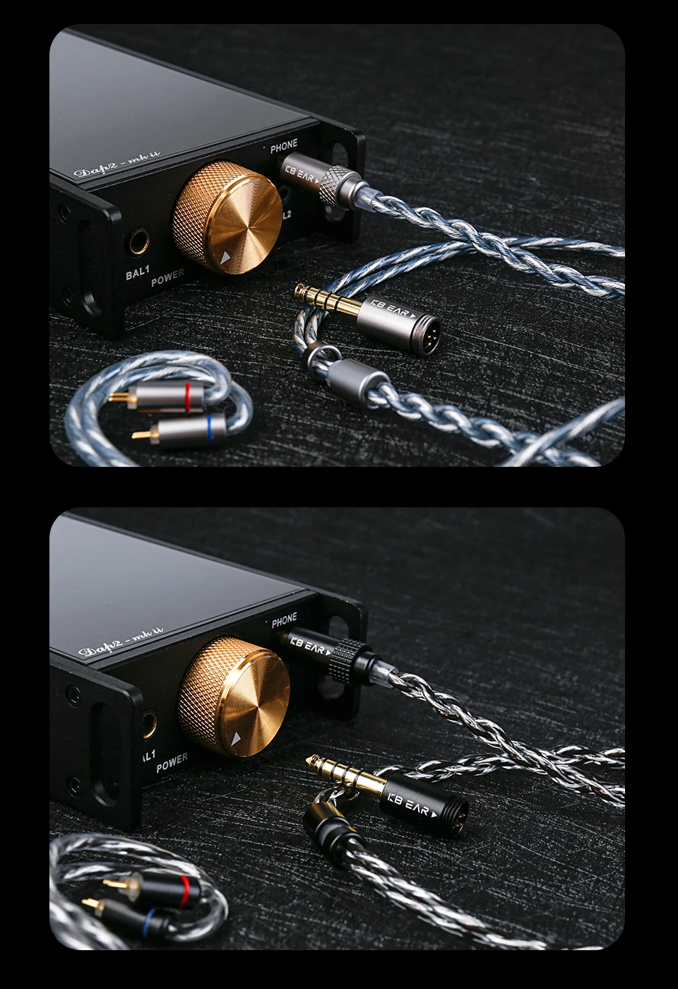KBEAR P34 HiFi Earphone Upgrade Cable 5N OFC Silver-plated Headphone Cable With Interchangeable Plug Design For Wired Headset