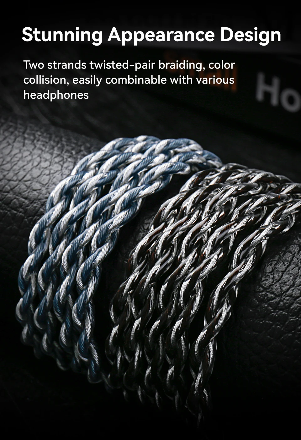 KBEAR P34 HiFi Earphone Upgrade Cable 5N OFC Silver-plated Headphone Cable With Interchangeable Plug Design For Wired Headset
