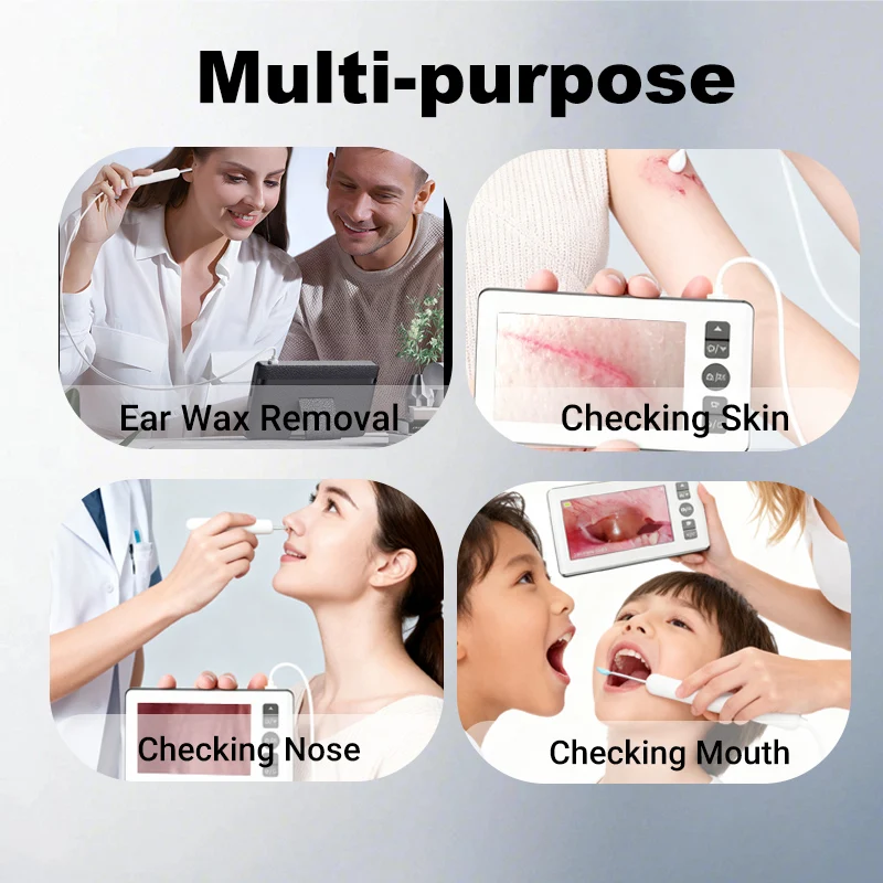 4.3 Inch HD Ear Wax Removal Camera Digital Otoscop Wireless Ear Scope For Adults Safe Ear Cleaner Kit Ear Tools For Home Use