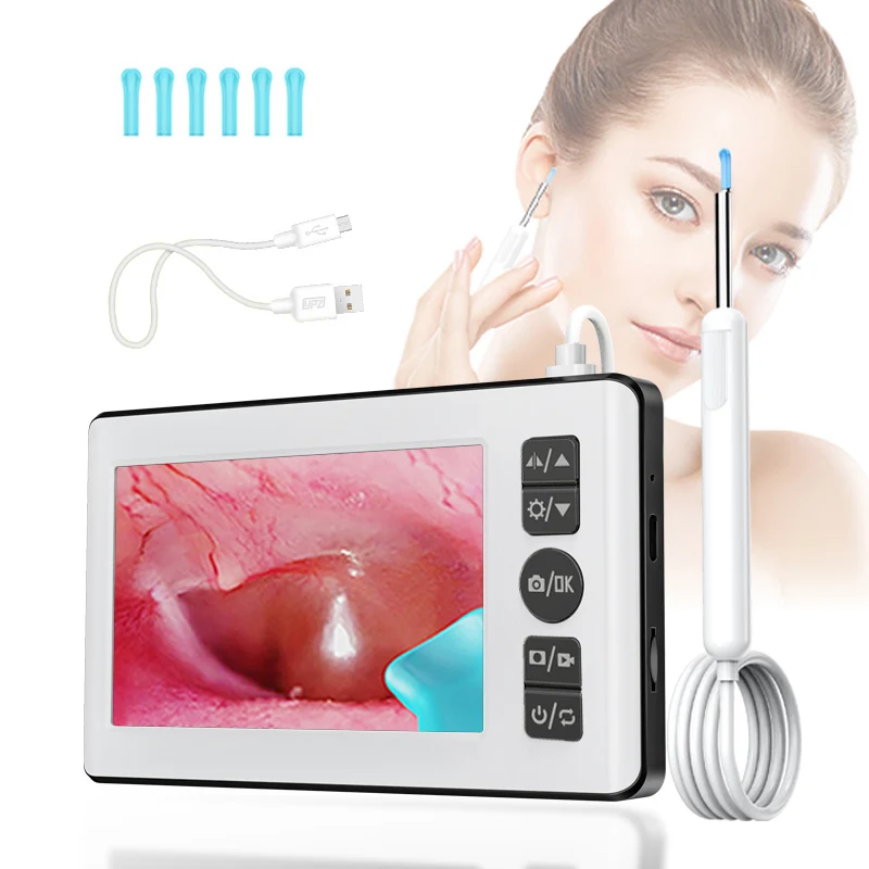 4.3 Inch HD Ear Wax Removal Camera Digital Otoscop Wireless Ear Scope For Adults Safe Ear Cleaner Kit Ear Tools For Home Use