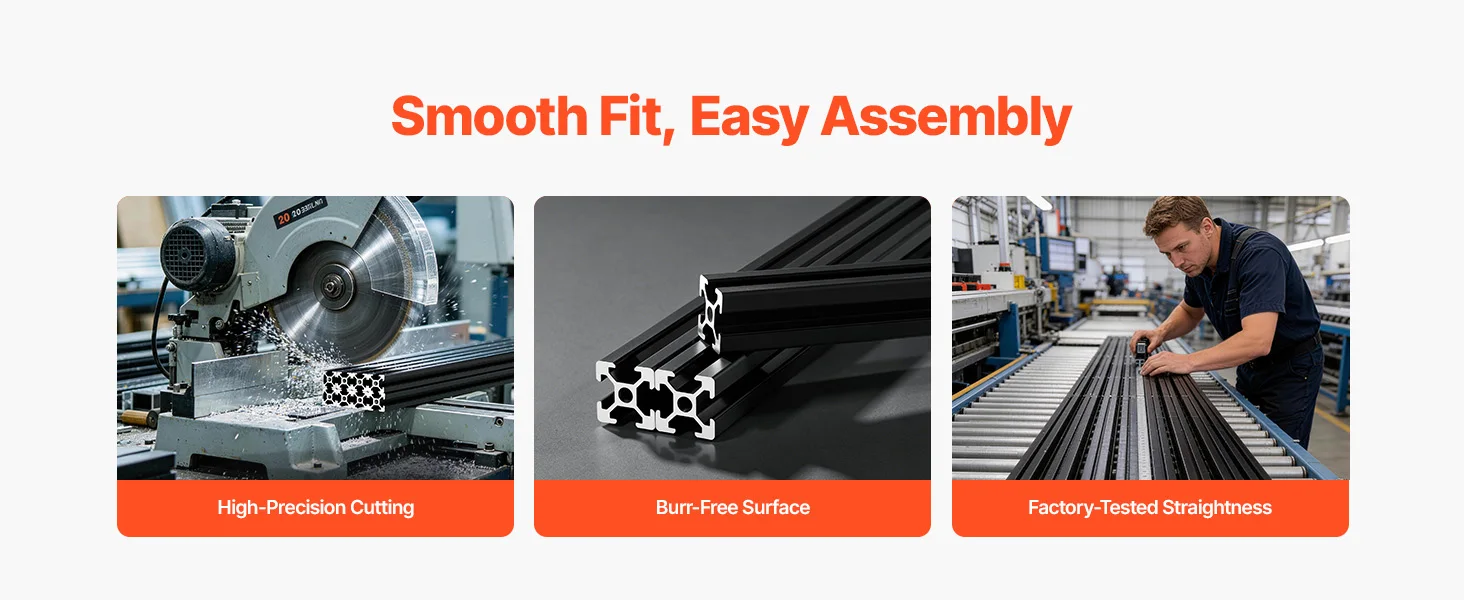 SucceBuy 2020/3030/4040/4080 Aluminum Extrusion Profile T Slot European Standard Anodized Linear Rail, High-Strength Extruded Aluminum Rail for 3D Printer Parts and CNC DIY Workbench