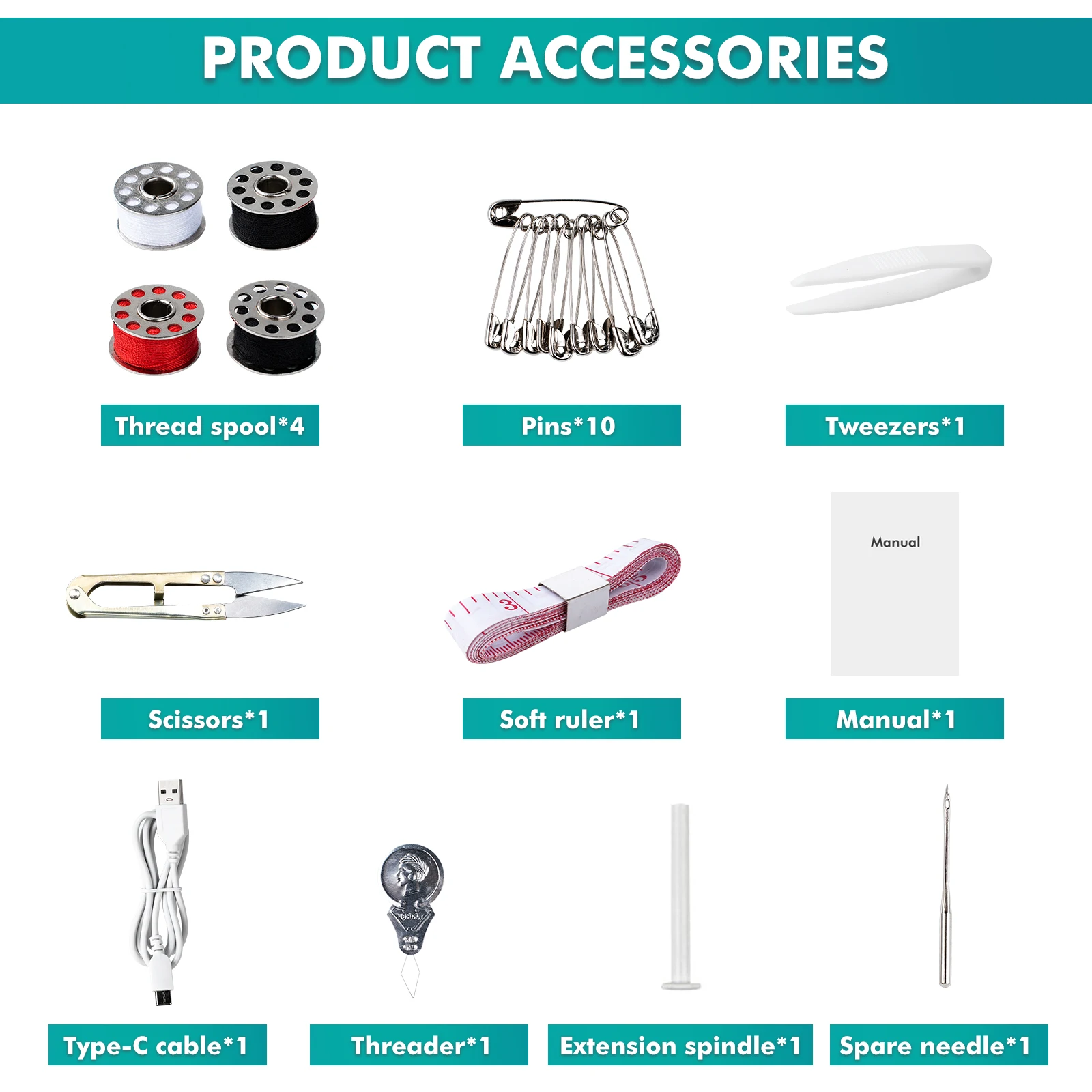 Mini Handheld Sewing Machine, Portable Electric Sewing Machine with Sewing Accessories Portable Sewing Machine Easy to use