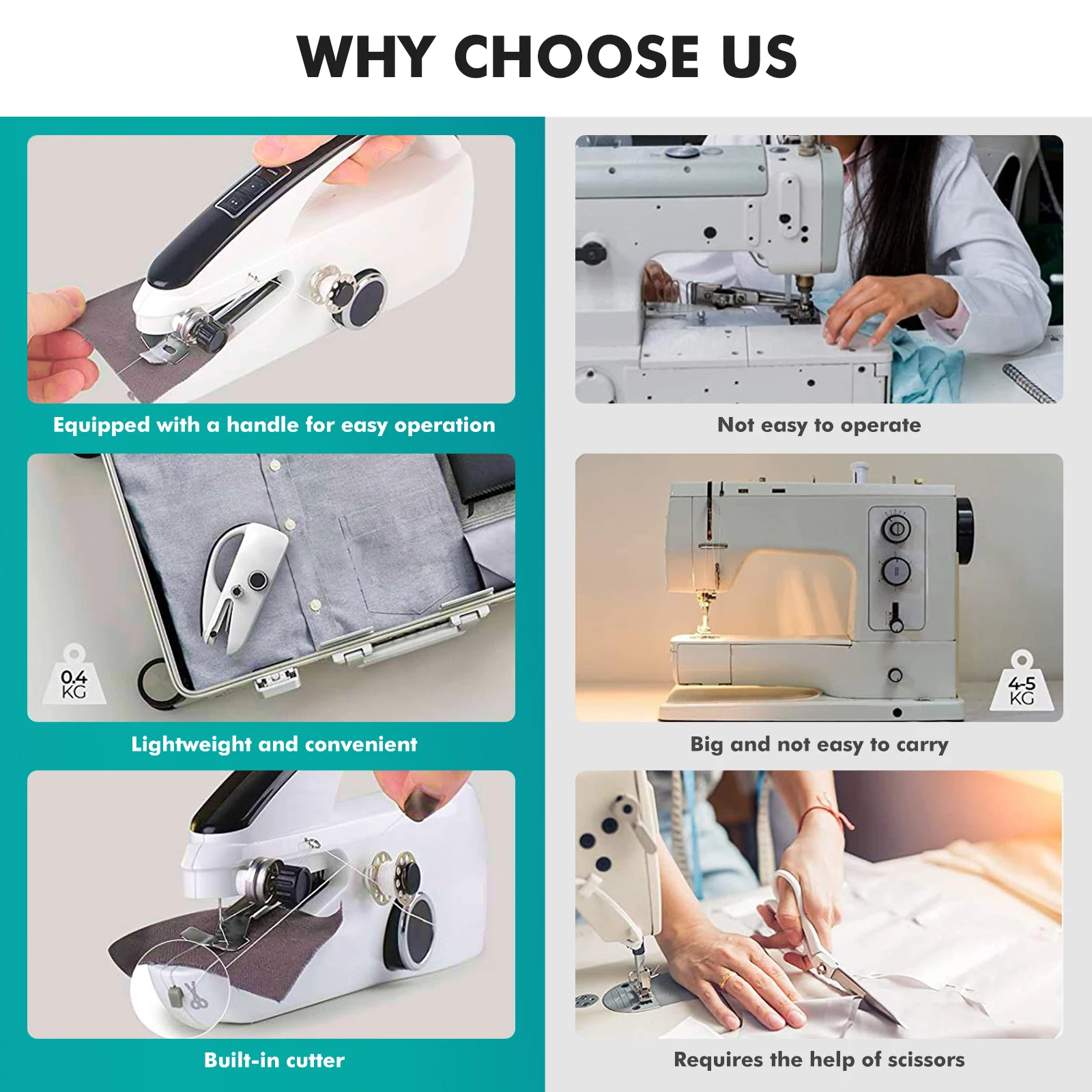 Mini Handheld Sewing Machine, Portable Electric Sewing Machine with Sewing Accessories Portable Sewing Machine Easy to use