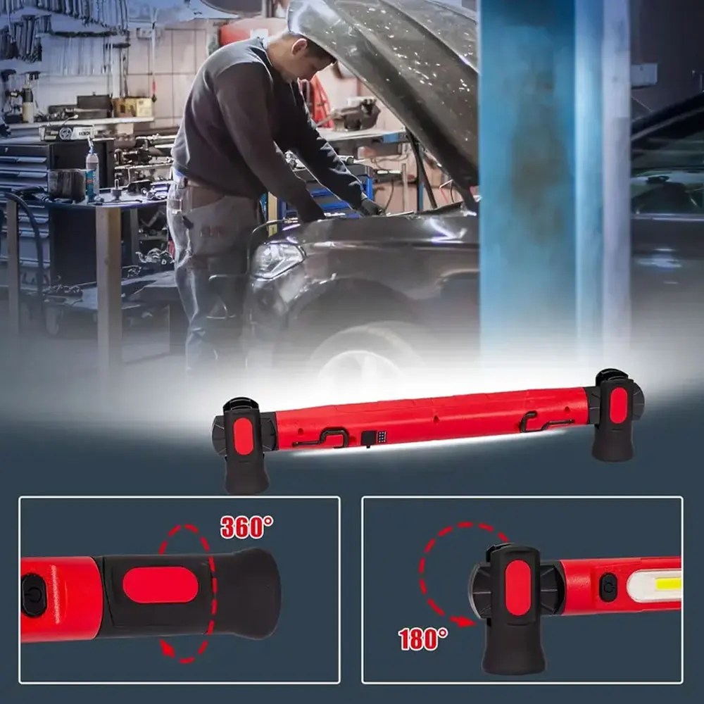 Super Bright Magnetic Work Light Built-in Rechargeable Battery Underhood Work Lamp Bar For Car Repair Outdoor lighting