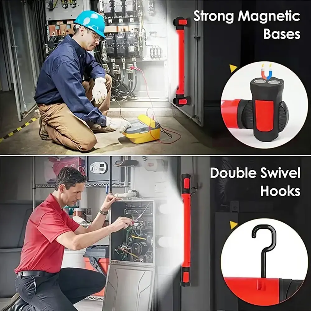 Super Bright Magnetic Work Light Built-in Rechargeable Battery Underhood Work Lamp Bar For Car Repair Outdoor lighting