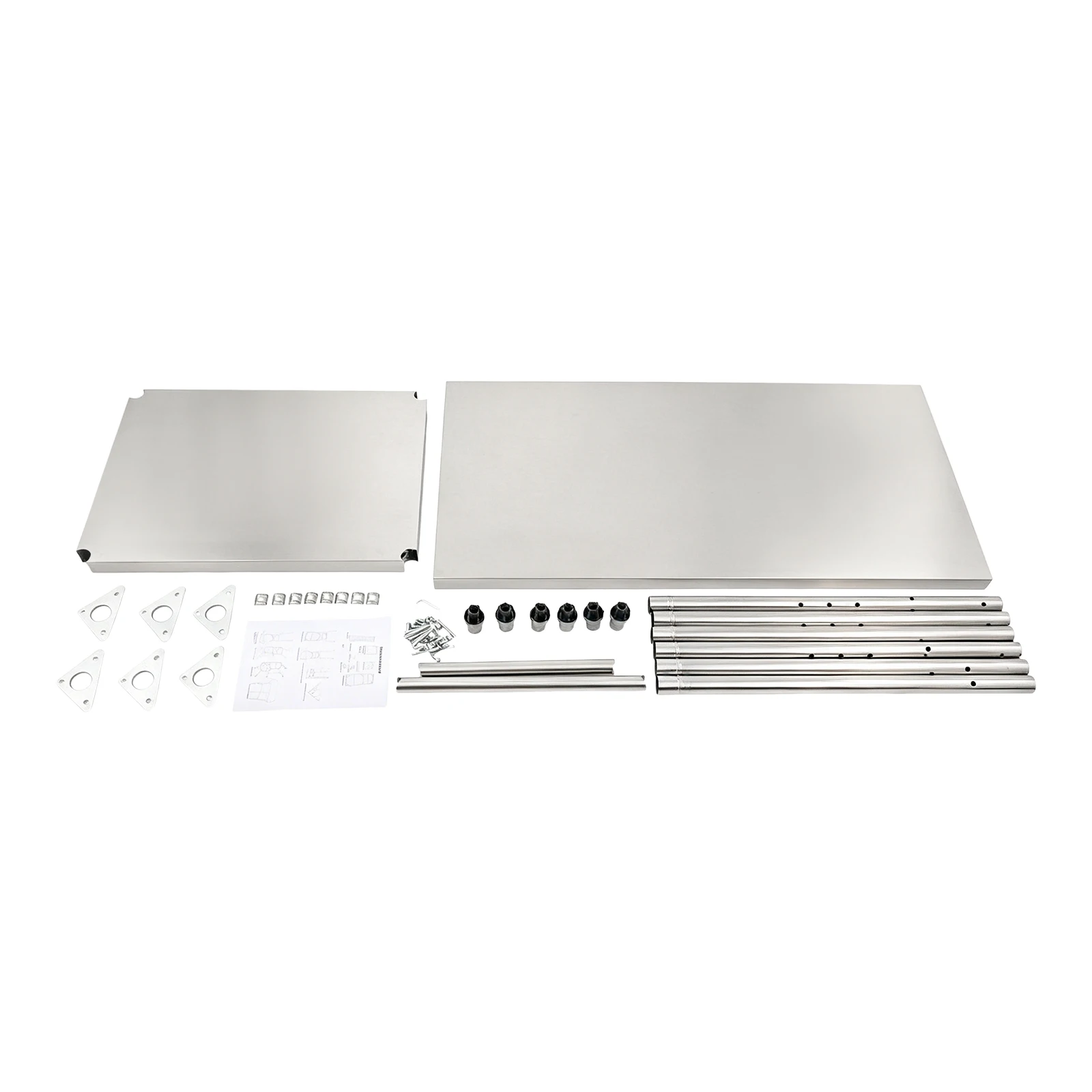 Stainless Steel Work Table, Prep Table with Lower Shelf, Heavy Duty Commercial Kitchen Workstation for Home Restaurant