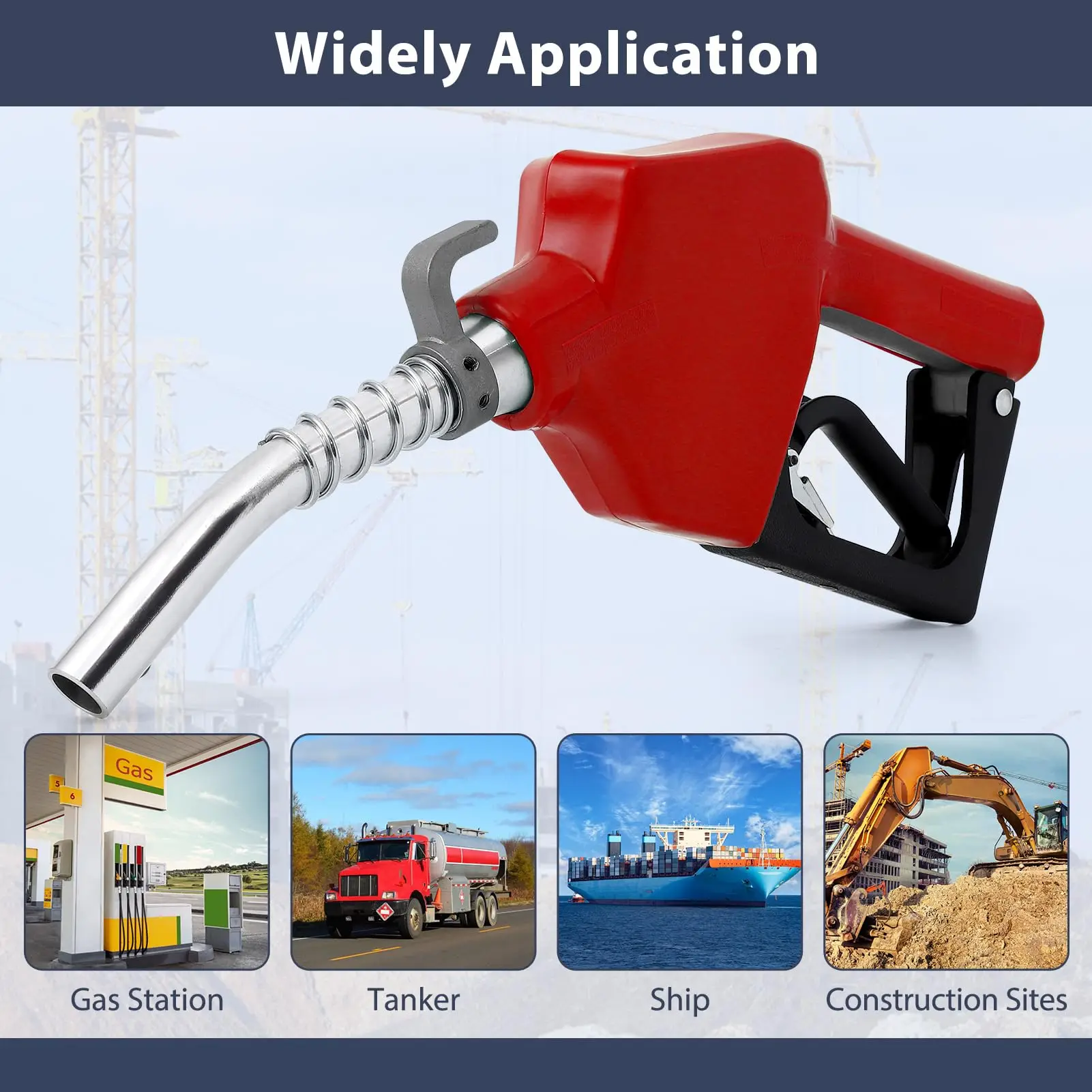 Auto Shut Off Fuel Transfer Nozzle, 3/4' NPT Inlet, 13/16' Spout, 16 GPM Aluminum Pump Handle With Swivel Diesel