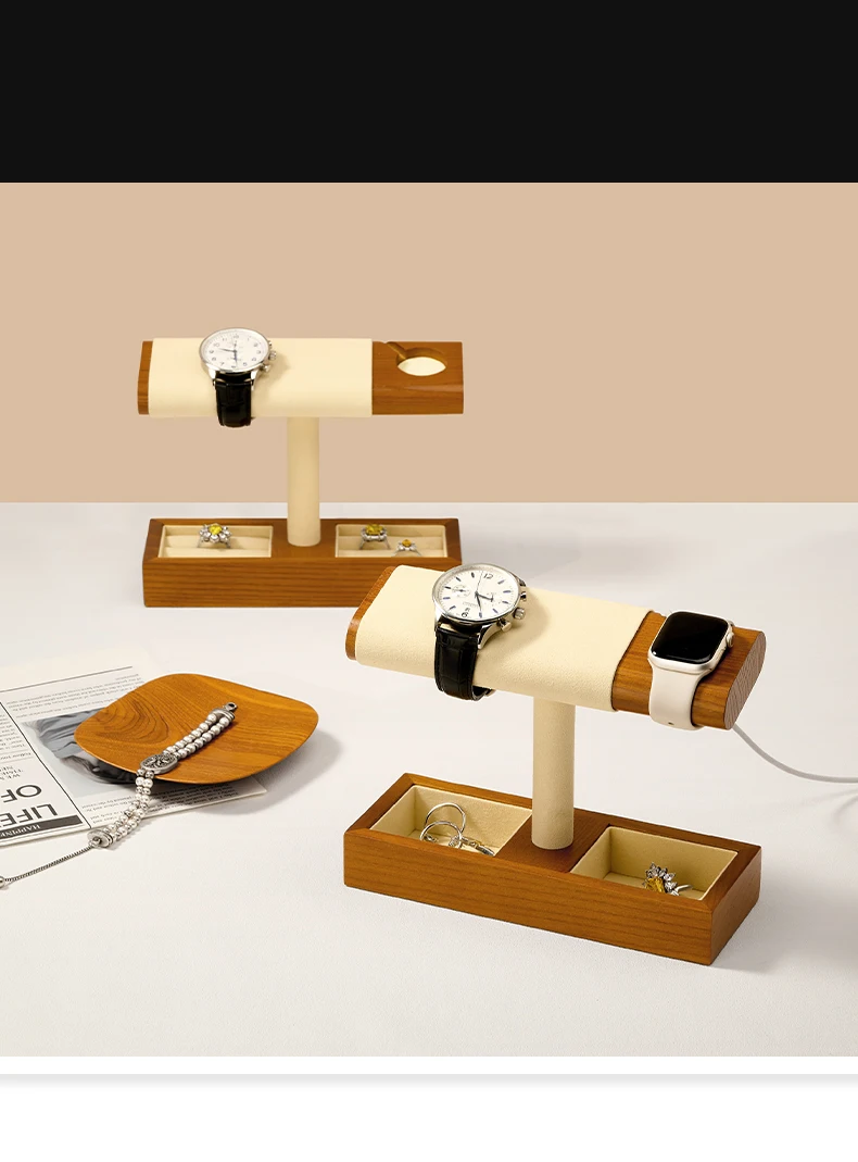 Oirlv Wooden Watch Stand Bracket Charger Dock Station Charging Holder for Apple Watch Stand Wrist Watch Jewelry Storage Rack