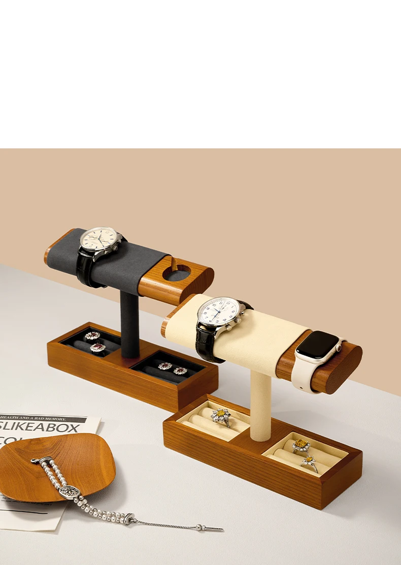 Oirlv Wooden Watch Stand Bracket Charger Dock Station Charging Holder for Apple Watch Stand Wrist Watch Jewelry Storage Rack