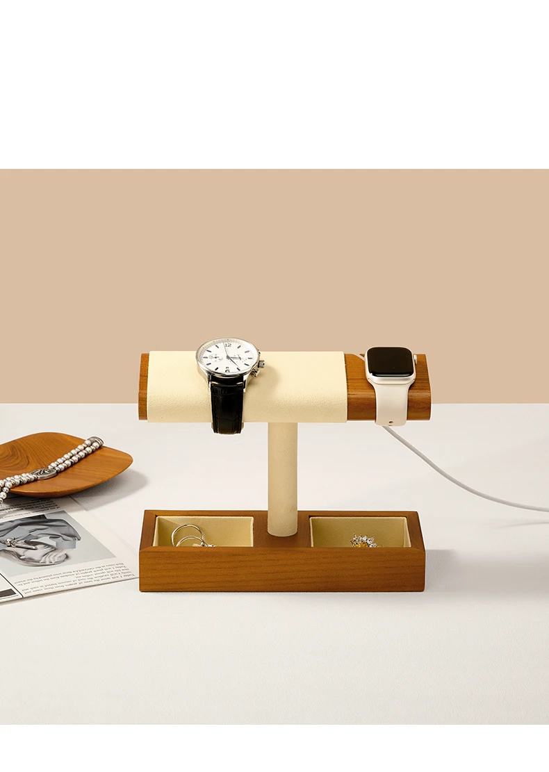 Oirlv Wooden Watch Stand Bracket Charger Dock Station Charging Holder for Apple Watch Stand Wrist Watch Jewelry Storage Rack