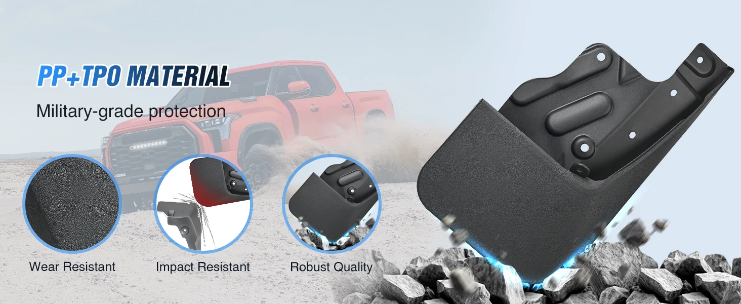 Nilight Mud Flaps for Toyota Tundra 2022 2023 2024 2025 2026, No Drilling Precision Fit Exterior Accessories Heavy-Duty Splash Guards Protection, Front & Rear Set