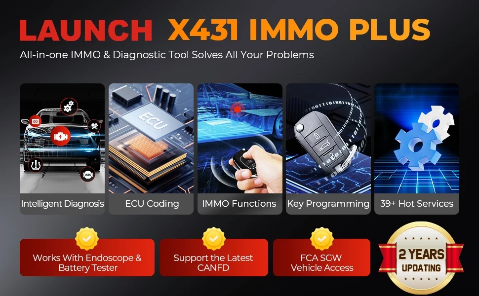 Launch X431 IMMO Plus Car Key Programmer Programming Tool Automotive Diagnostic Scanner Auto Diagnosis Immobilizer