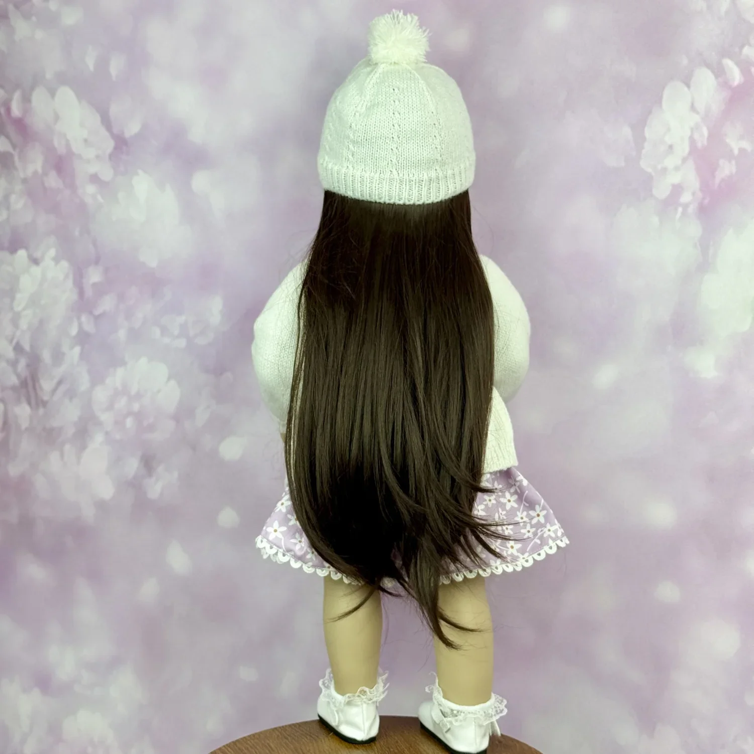 BZDOLL 55 CM Full Vinyl Body Reborn Baby Doll Toy Dress Up Lovely Brown Long Hair Princess Doll Handmade Birthday Christmas Gift
