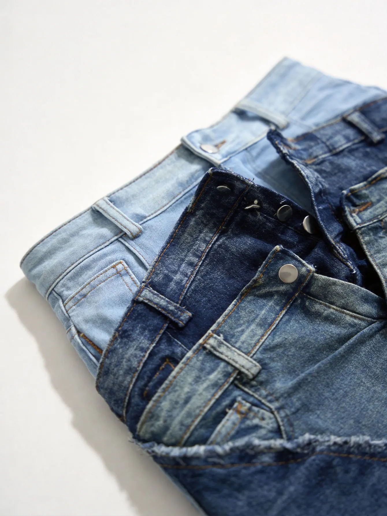 GLOURI Women's Flare Jeans, Vintage Washed High Stretch Deconstructed Denim Pants with Pockets, Casual Bell Bottom Jeans for Dating, Music Festival Daily Street Wear