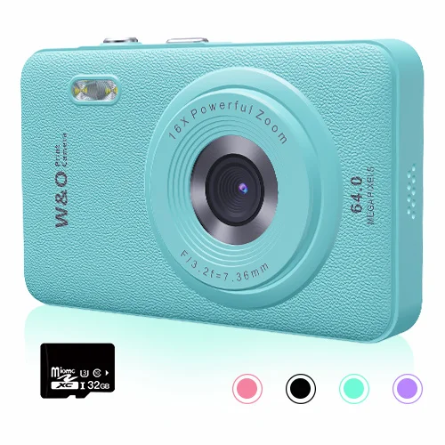 2026 New 48MP 1080P Full HD Digital Camera - 2.4-Inch Portable Auto-Focus Vlogging Camera with 32GB Memory Card & 16X Zoom | USB-C Rechargeable, Built-in Puzzle Game | Compact Travel Camera for Beginners - Budget-Friendly Holiday Gift