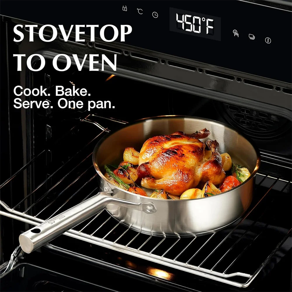 KOCH SYSTEME CS 17 Piece Stainless Steel Cookware Set Kitchen Saucepan Milk Pot Frying pan Professional 18/10 Stianless Steel Pots and Pans Set 5-Layer Stainless Base Induction Ready