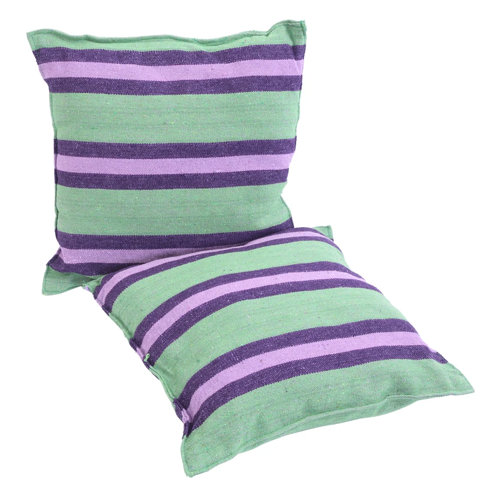 Outdoor Hanging Rope Chair Polyester Cotton with 2 Soft Pillows Green 250 Lbs Capacity for Garden Patio Porch Backyard Swing