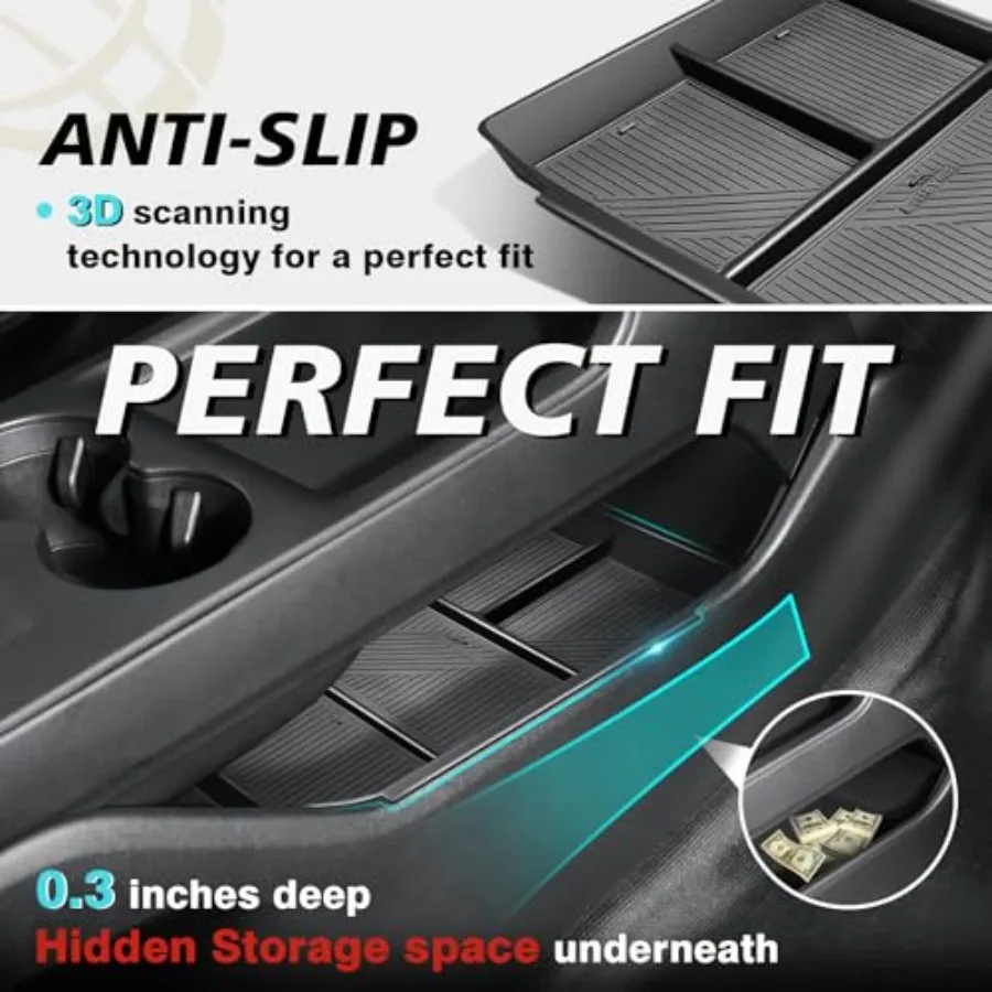 2PCS Center Console Organizers Compatible with Honda Prologue 2026 2025 2024 Accessories Storage Tray Easy to Install and Clean
