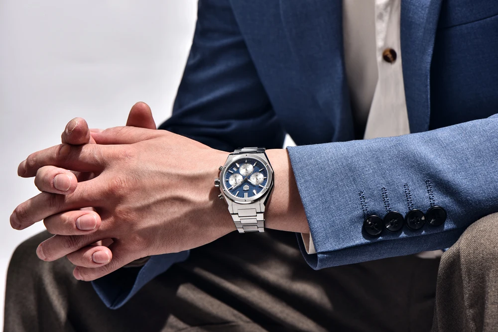 2026 New RollsTimi Men's Watches Luxury Quartz Man Speed Sports Chronograph Watch For Men AR Sapphire Waterproof Luminous Stainless Steel Clock