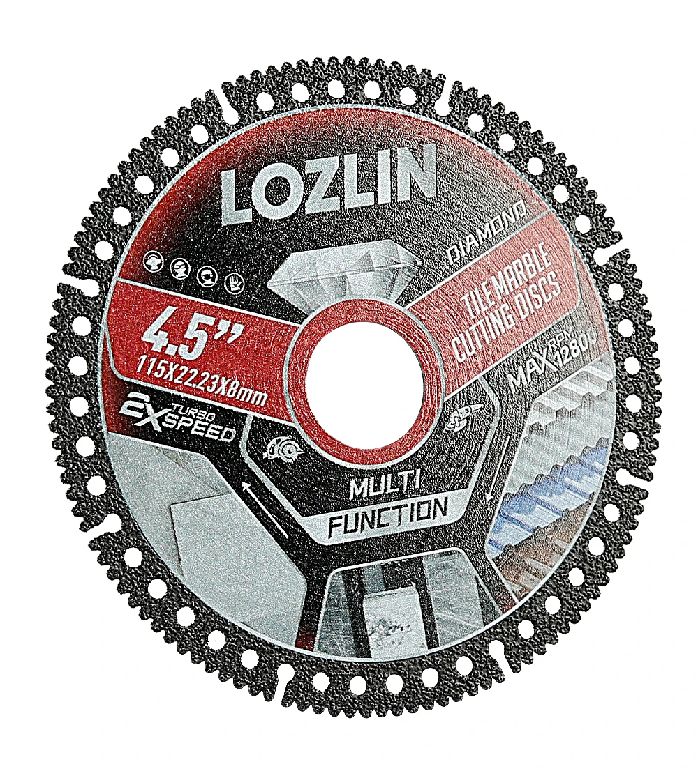 LOZLIN 4.5" 3PCS Diamond Saw Blades Super Thin Dry Cutting Disc Wear Resistant For Tile Marble Granite Ceramic Angle Grinder Masonry Construction Tool