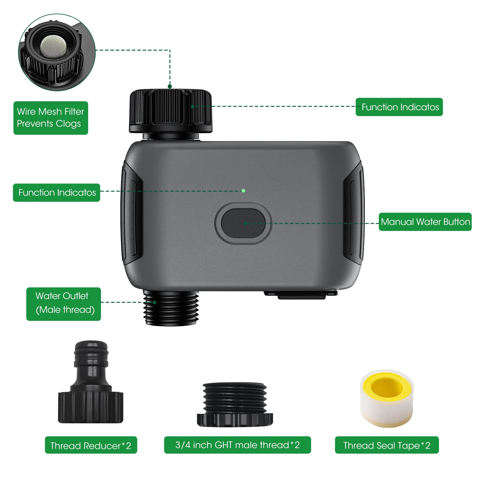 INSOMA automatic plant irrigation Smart Wifi Sprinkler Timer Remote Control Water Timer for Garden Lawn Outdoor Faucet