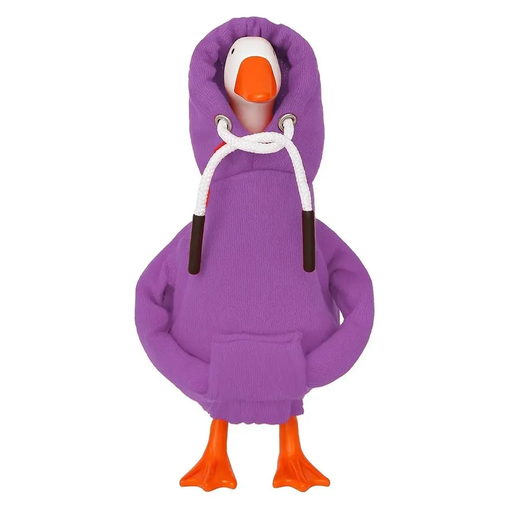 Funny 5 Inch Goose Outfits Red Hoodies Soft Solid Color Desk Goose Outfits Clothes Mini Porch Goose Hoodies for Decoration