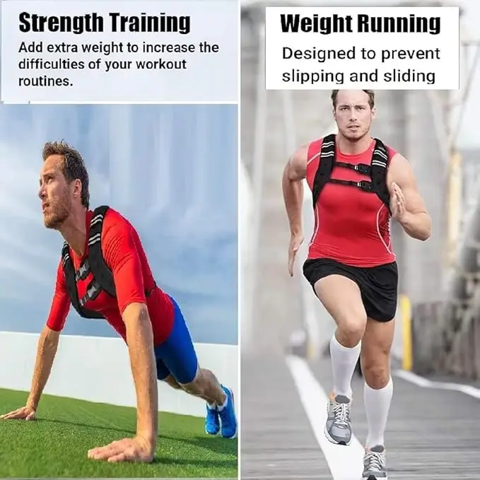 Weighted Vest for Men Women Kids, 12 16 20 25 30 Lbs Weights Included, Workout Equipment Strength Training Weight Vest for Training Workout, Jogging, Cardio, Walking