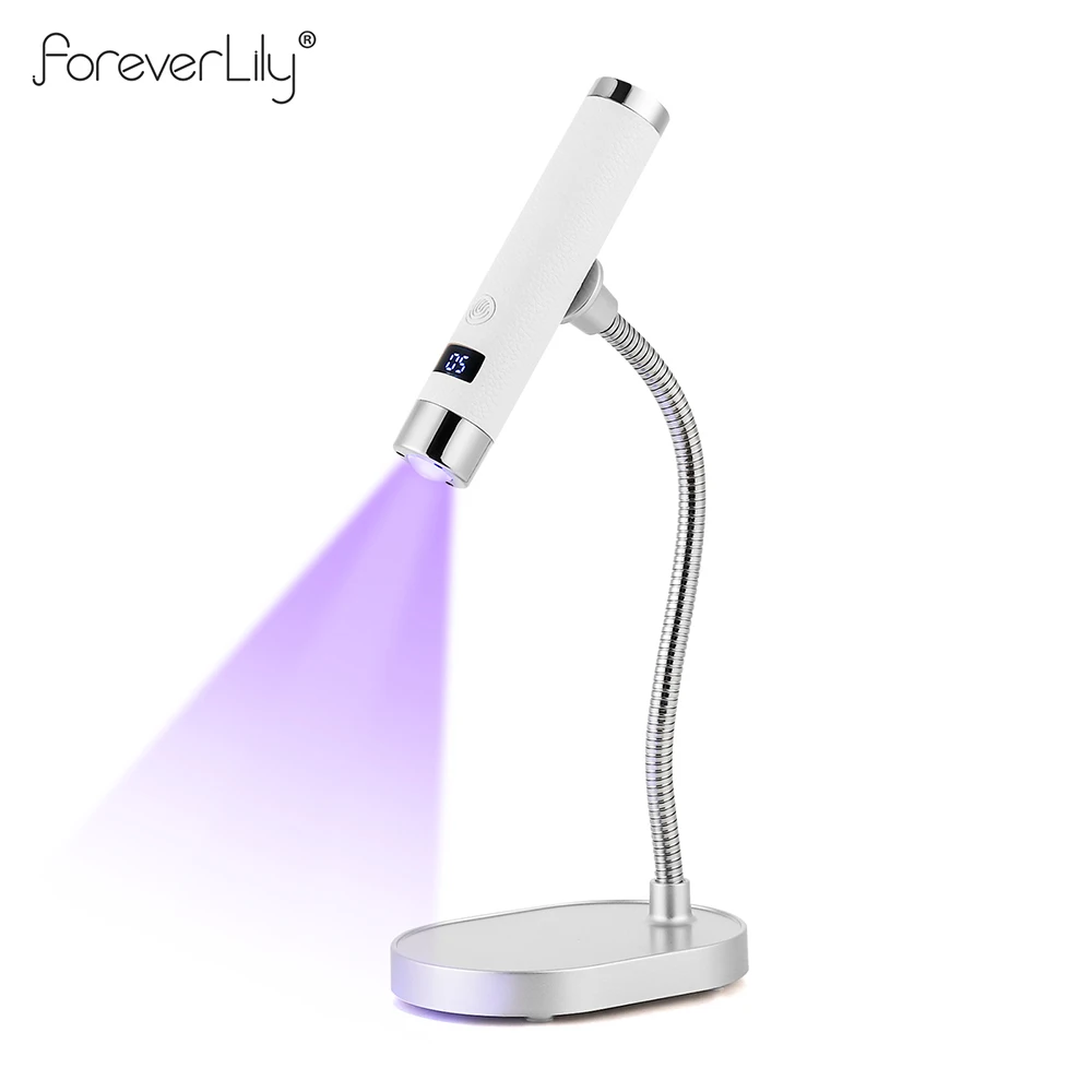 Wireless Rechargeable UV LED Nail Lamp Flexible Hose Auto Touch Sensor Dual Mode Handheld Desktop Gel Nail Curing Dryer UV LED Light Pen Portable Nail Art Salon Tool