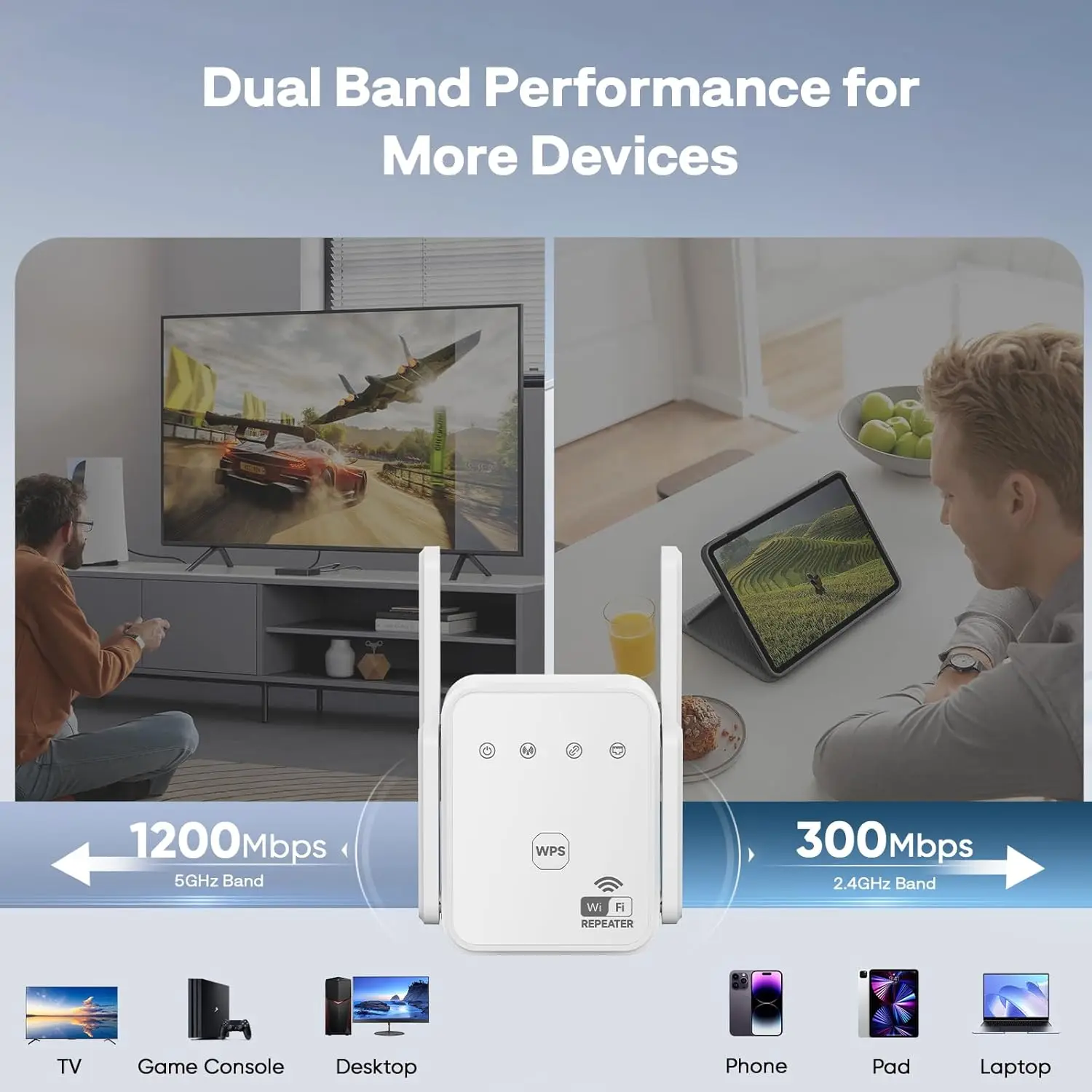 1PCS New Upgraded WIFI Wireless Signal Booster Range Repeater 300Mbps 2.4GHz Stable Wall-Penetrating Network Coverage Mini WiFi Amplifier Signal Extender With Repeater AP Mode Ethernet Port