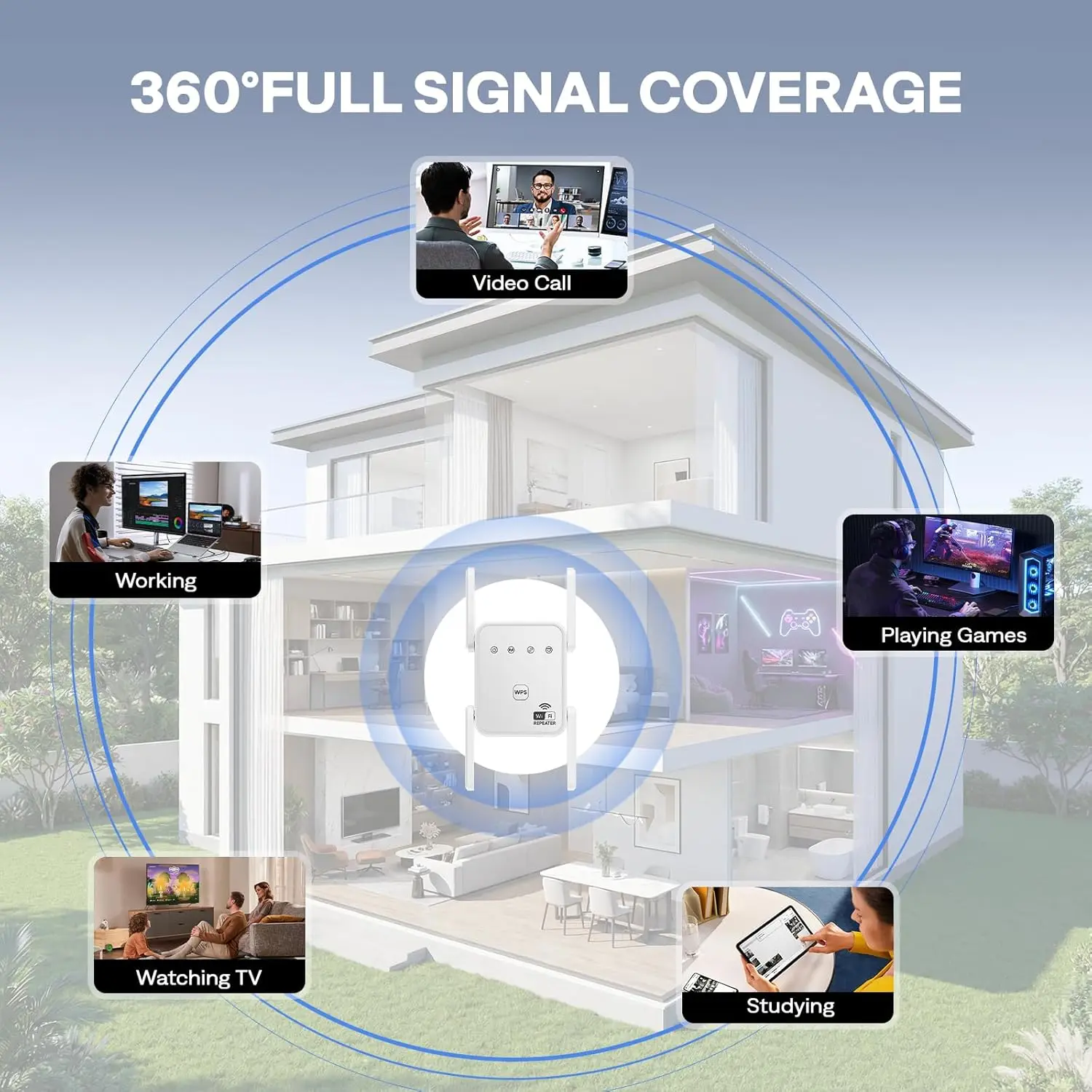 1PCS New Upgraded WIFI Wireless Signal Booster Range Repeater 300Mbps 2.4GHz Stable Wall-Penetrating Network Coverage Mini WiFi Amplifier Signal Extender With Repeater AP Mode Ethernet Port
