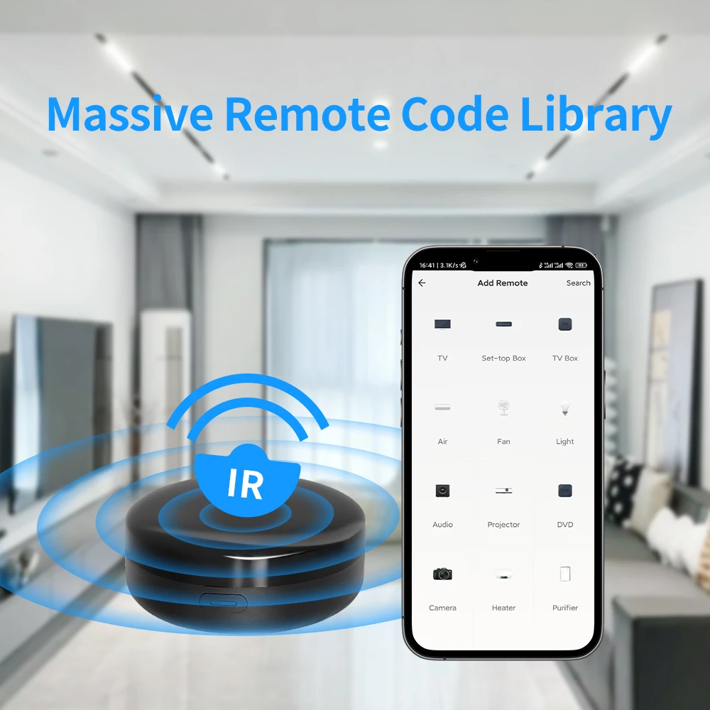 YFK Tuya WiFi Universal IR Remote Controller Smart Infrared Hub Voice Control Alexa Google Home APP Remote Control TV Air Conditioner Fan All IR Household Appliances Smart Home Automation