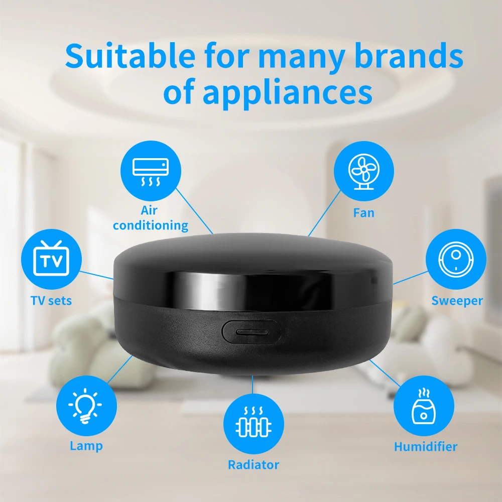 YFK Tuya WiFi Universal IR Remote Controller Smart Infrared Hub Voice Control Alexa Google Home APP Remote Control TV Air Conditioner Fan All IR Household Appliances Smart Home Automation