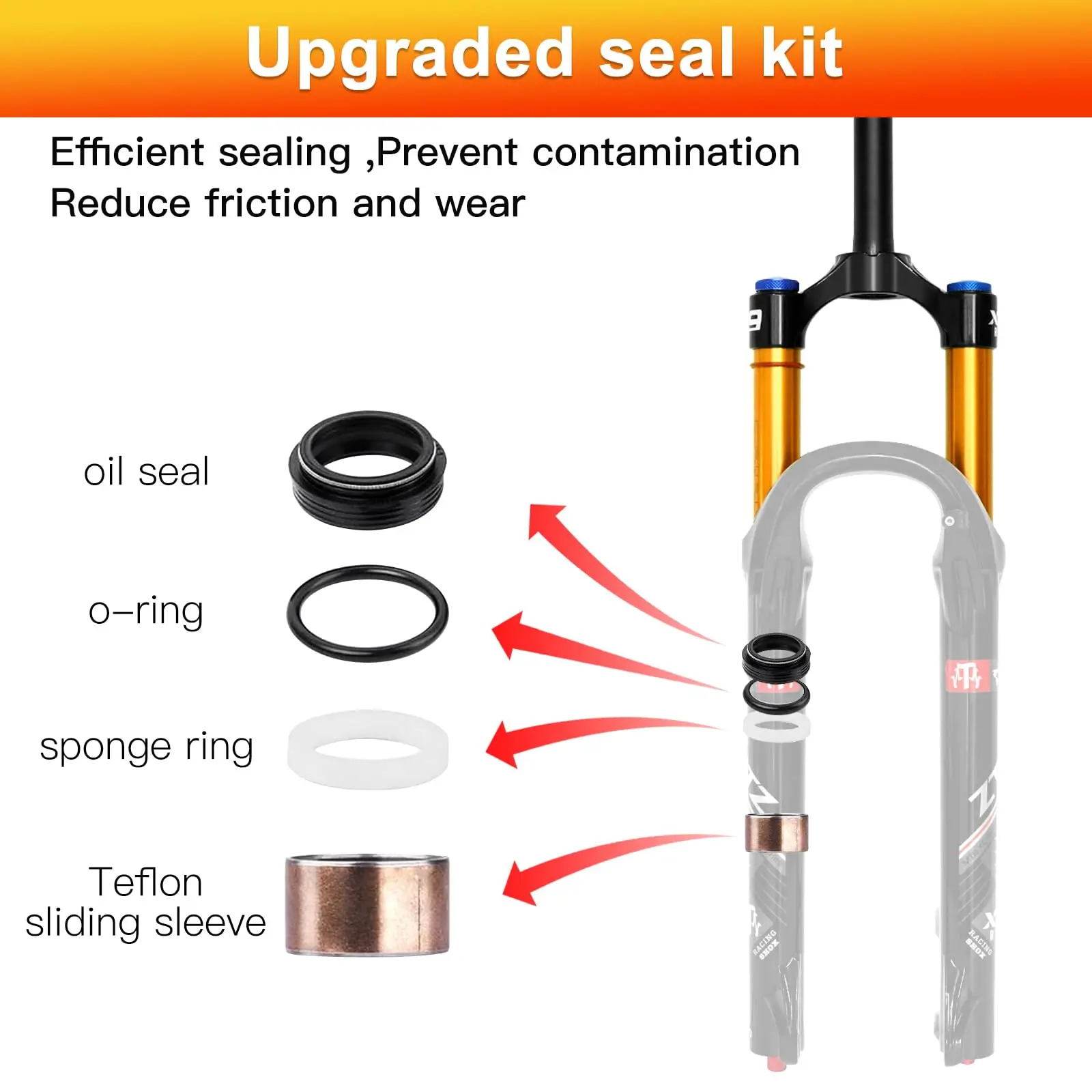 26/27.5/29 Inch MTB Air Suspension Fork 34mm Stanchions 140mm Travel Rebound Adjustment Straight Steerer 9x100mm QR Manual Lockout Mountain Bike Front Fork for XC AM